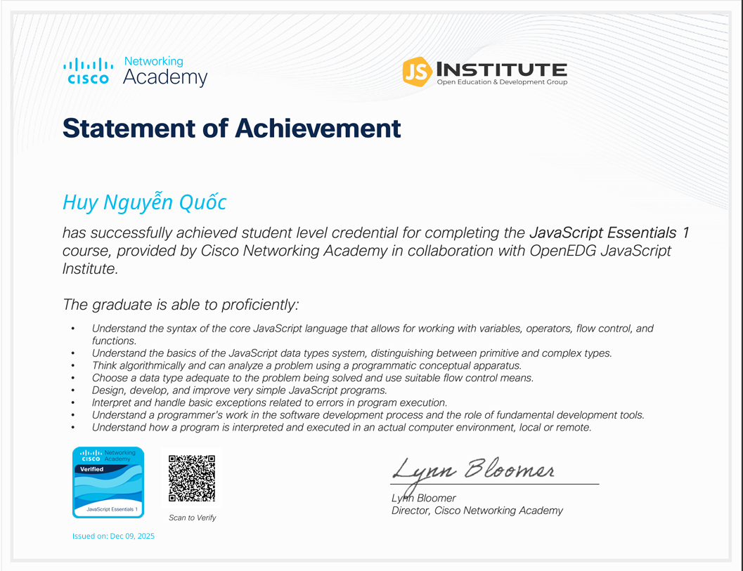 Java Programming Certificate